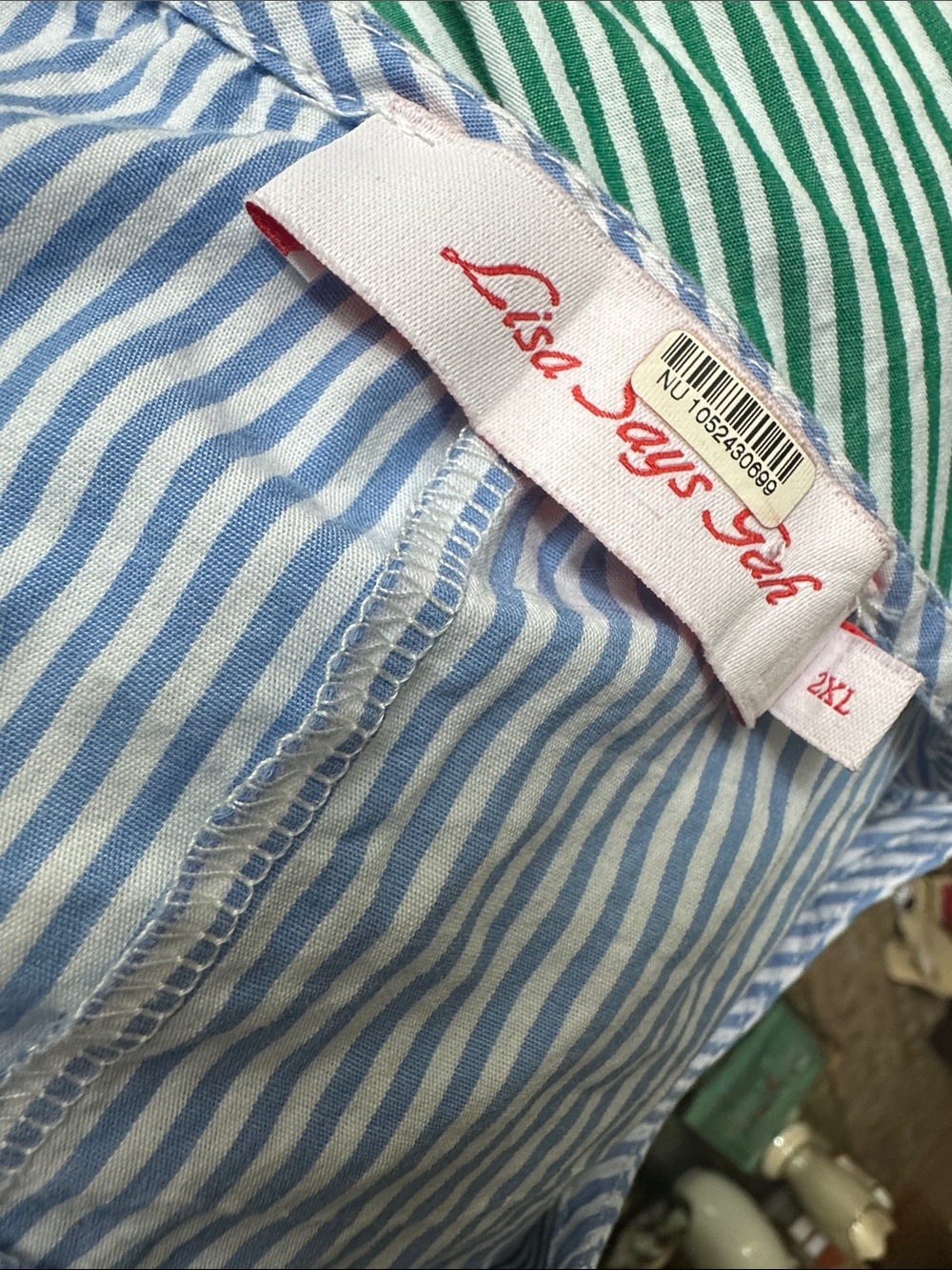 Lisa Says Gah Mint Striped Tie-Waist Dress - Picture 5 of 5